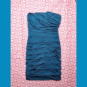 Y2K Speechless Blue Strapless Dress